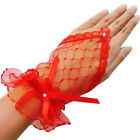 WeddingDress Accessories Bridal Gloves Short Black Wedding Lace Fingers Gloves{?