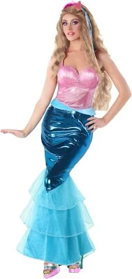 Women`s Little Mermaid Dress Ladies Fairy Tale Princess Costume S - XL Halloween - Image 1 of 4