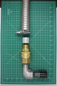 GenExhaust Universal Generator (lg exhaust port) 1-1/2" QD steel 90 elbow (2ft) - Picture 1 of 5