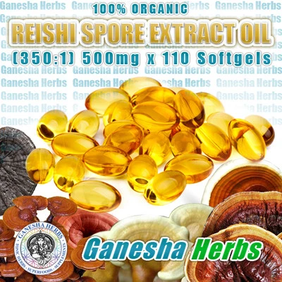 100% REINES & ZERTIFIZIERTES BIO REISHI SPORENEXTRAKT ÖL 500mg x 110 Weichkapseln - Bild 1 von 3