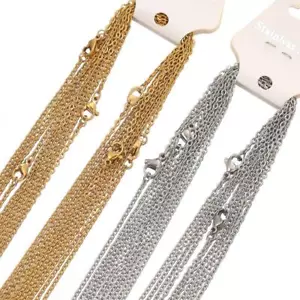 Collana Ciondolo Cubana Acciaio Inox Multicolore Moderna Incisione Accessori - Foto 1 di 28