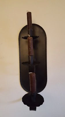 Aplique de 3 brazos Primitive Tin New Haven estilo colonial Williamsburg Foto 1 de 3