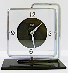 Orologio da tavolo girevole Art Decò Smiths cromato, vetro e bachelite 1930 - Foto 1 di 11