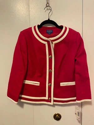 Pendleton red heavy poplin 100% cotton blazer, size 10P, NWT - Image 1 of 4