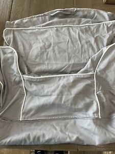 Pottery Barn Cotton Twill  Anywhere  Chair Slipcover REGULAR gray and whitwe
