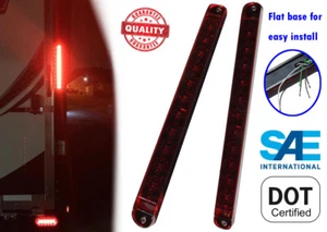 2x RED 17" TRAILER TRUCK STOP TAIL AND TURN LIGHT BAR LED SEALED WATERPROOF - Picture 1 of 8
