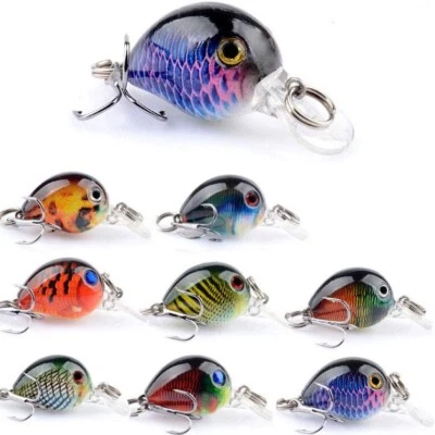 9PCS Crankbait Fishing Lure Wobblers Bass 9 Colors Minnow Hard Swimbait Trolling - Image 1 of 4