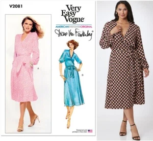 Abito avvolgente Vogue 2081 di Diane Von Furstenberg modelli da cucire V2081 taglia 8 ~ 26 nuovo - Foto 1 di 17