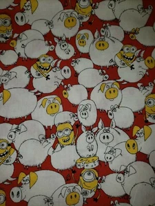 100% Cotton Despicable Me Minions & Pigs Quilting Treasures Fabric 1/4 Yard - Picture 1 of 2