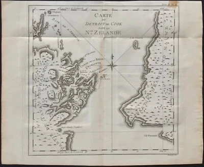 NEW ZEALAND, “CARTE DU DETROIT DE COOK”, James Cook's First Voyage, 1774. - Image 1 of 2