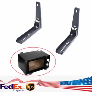 2x Foldable Microwave Brackets Wall Mount Heavy Duty Shelf Stainless Steel Rack - Picture 1 of 7