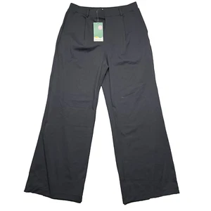 NEW Halara Dress Pants Womens L Large Black High Waist Stretchy Pleated Wide Leg - Picture 1 of 11