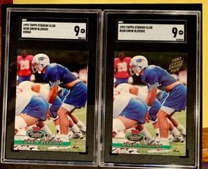 X2 DREW BLEDSOE 1993 TOPPS STADIUM CLUB DRAFT LOGO ERROR ROOKIE 2 card rc set - Picture 1 of 5