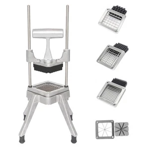 French Fry Cutter Potato Vegetable Slicer Chopper Dicer 4 Blades Stainless Steel - Picture 1 of 10