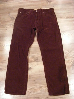 Jeans artesanales de pana pierna recta borgoña 34/30 rojo camel para hombre SIN USAR Foto 1 de 4