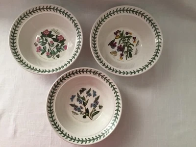 "Juego de 3 cuencos vintage con borde de 6-1/4"" Portmeirion Botanic Garden años 70" Foto 1 de 4
