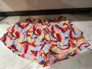 Pantalones Cortos Torrid Con Volantes Calados Para Mujer 3 Multicolor Abstracto Rayón Elastizados Pull On - Imagen 1 de 8
