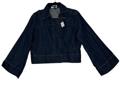 Chaqueta vaquera One Teaspoon para mujer pequeña azul bolsillos manga ancha corta nueva Foto 1 de 4