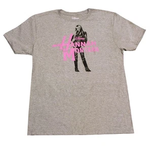 Disney Hannah Montana Hot Pink Logo Grey T-Shirt - Picture 1 of 2