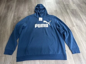 NUEVO CON ETIQUETAS - Sudadera con capucha Puma para hombre XXL Lake Blue Essentials logotipo grande - Imagen 1 de 8
