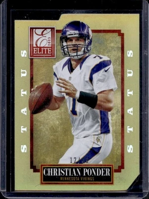 2013 Elite Christian Ponder Gold Status Die Cut #/49 Vikings - Image 1 of 2