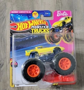 Barbie Corvette XL Hot Wheels Monster Trucks * Yellow * NIP 1:64 Scale - Picture 1 of 1