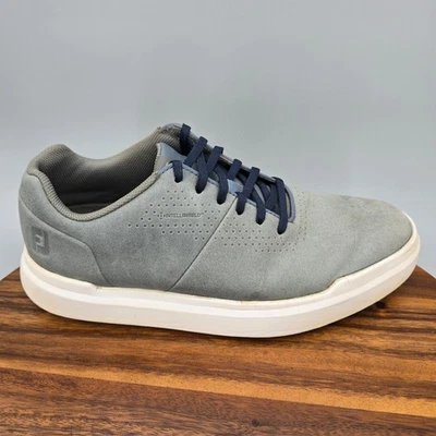 Footjoy Contour Golf Shoes Men's 9 M Gray Leather Waterproof Spikeless Sneakers - Image 1 of 4