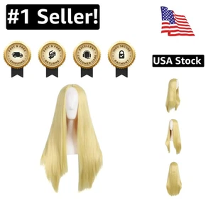 Stilvolle 28 Zoll synthetische blonde Perücke für mühelose Eleganz bei jedem Anlass - Bild 1 von 6