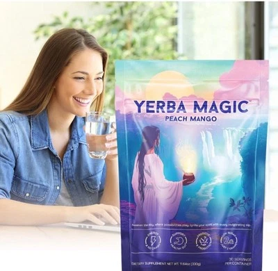 Brainista Yerba Magic Peach Mango 11.64oz, 30 Servings
