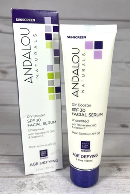 Andalou Naturals SPF30 Facial Serum Sunscreen Unscented 2oz Travel Size 4/26 - Image 1 of 4