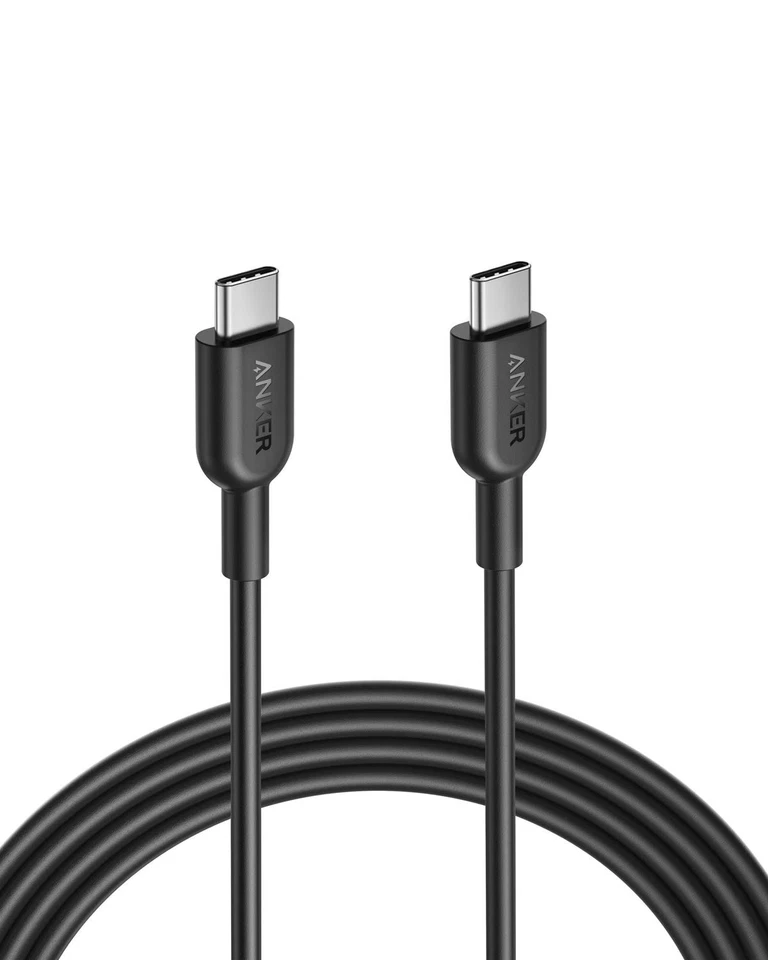 Cabo Anker PowerLine II USB-C e USB-C 2.0 (1.8m preto) - Imagem 1 de 4
