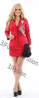 CLASSIFIED Miss Indy Super Car Racer Rennsport Fahrer Grid Mädchen Kostüm KOSTENLOSER VERSAND AW