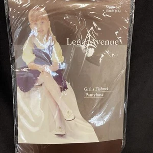 Girls White Fishnet Tights Size Med 4-6 By Leg Avenue - Picture 1 of 2