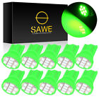 10 X Sawe Green T10 194 168 2825 Led Instrument Gauge Cluster Dash Light Bulbs