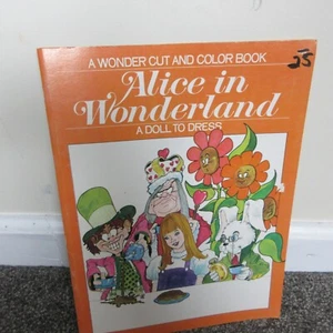 Vintage Alice In Wonderland Paper Doll Book 1971 Wonder Cut and Color Uncut - Picture 1 of 5