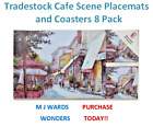Tradestock Cafe Szene Tischsets und Untersetzer 8er-Pack 
