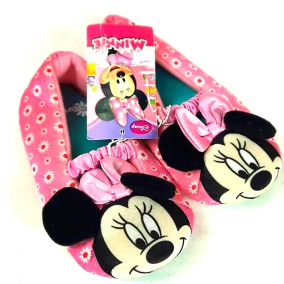 Zapatillas Disney Junior Minnie Mouse Niñas Pequeñas Talla L 9-10 Rosa Negro Flores Foto 1 de 4