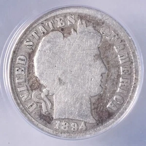 1894-O Barber Silver Dime - ANACS Good 4 - Picture 1 of 3