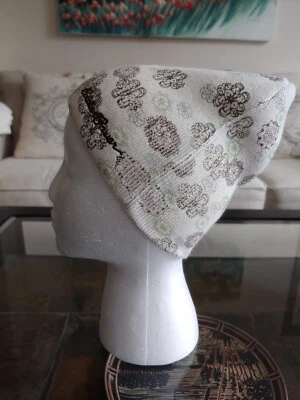 Usado en Excelente Condición Eddie Bauer Mujer Algodón Gorro Marfil Marrón Verde Foto 1 de 3