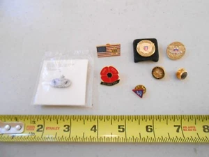 RARE SET / LOT 8 LAPEL PINS SECURITY POLICE VOLUNTEER SERVICE SECRET MILITARY - Picture 1 of 7