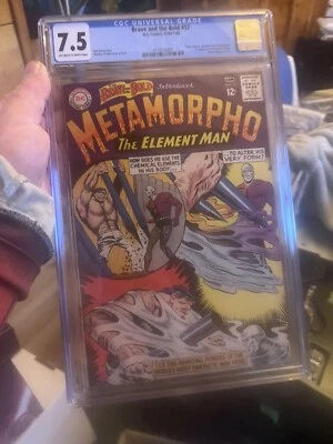 BRAVE AND THE BOLD #57 1964 CGC 7.5 WHITE PAGES METAMORPHO - Image 1 of 4