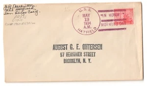 USS HATFIELD (DD-231) Destroyer 13.05.34 zu Ehren des Muttertags Marinebrief - Bild 1 von 1