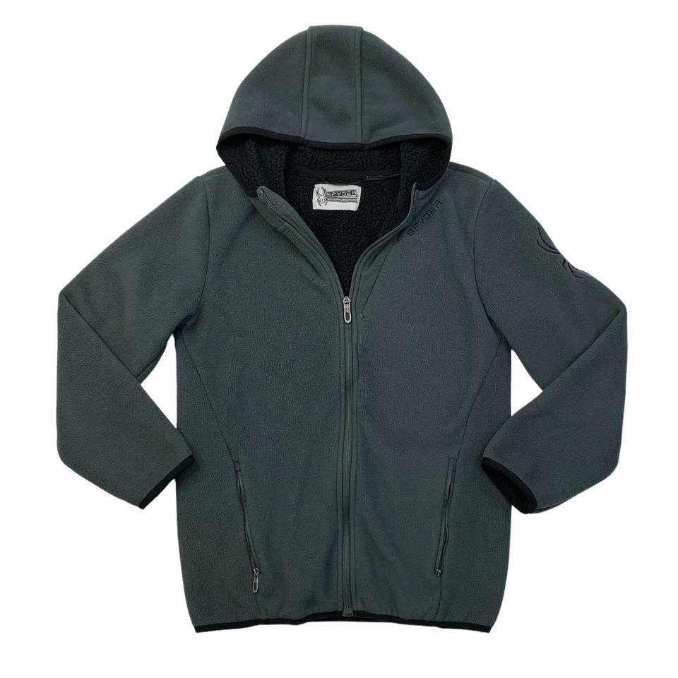 Spyder Sudadera con Capucha Niños L Grande Gotham Gris Grueso Polar Manga Larga Cremallera Completa Chaqueta Foto 1 de 4
