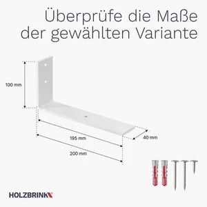 Soporte De Estante HOLZBRINK® Soporte De Pared Para Estante Soporte De Estante - Imagen 1 de 10