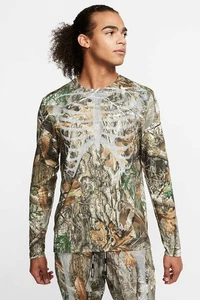 NUOVO NikeLAB RUNNING Uomo XL NRG Scheletro Mimetico REALTREE L/S Riflettente DRI FIT - Foto 1 di 7