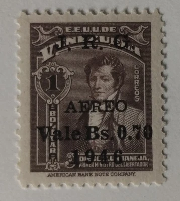 Sello de correo aéreo de Venezuela, 1947, sc#C226, como nuevo, LH, OG Foto 1 de 2