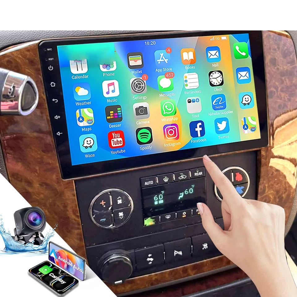 CarPlay Radio Stereo GPS HeadUnit For 2007-2013 GMC Yukon Chevy Tahoe Suburban - Image 1 of 4