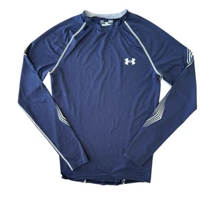 Under Armour Fitted Grippy Compression Shirt Mens Small Blue Long Sleeve - Imagen 1 de 6