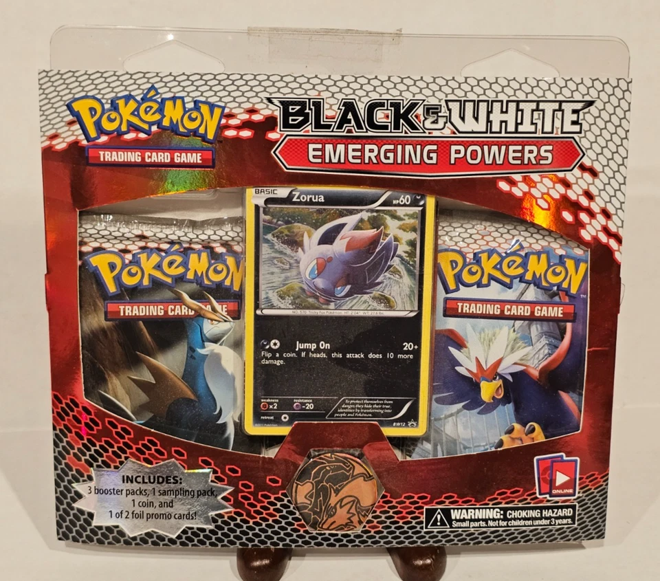 Pokemon Blanco y Negro Poderes Emergentes Paquete de 3 Blister + Paquete de Muestra (Zorua) NUEVO Foto 1 de 3