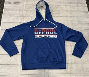 DePaul Blue Demon Hoodie Mens Large Blue Pullover Polyester Colosseum - Picture 1 of 5